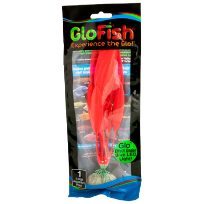 GloFish Plastic Plant Large Fluorescent Orange