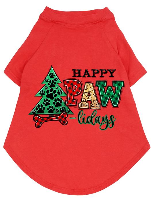 Christmas Funny Dog T-Shirt: Happy Paw
