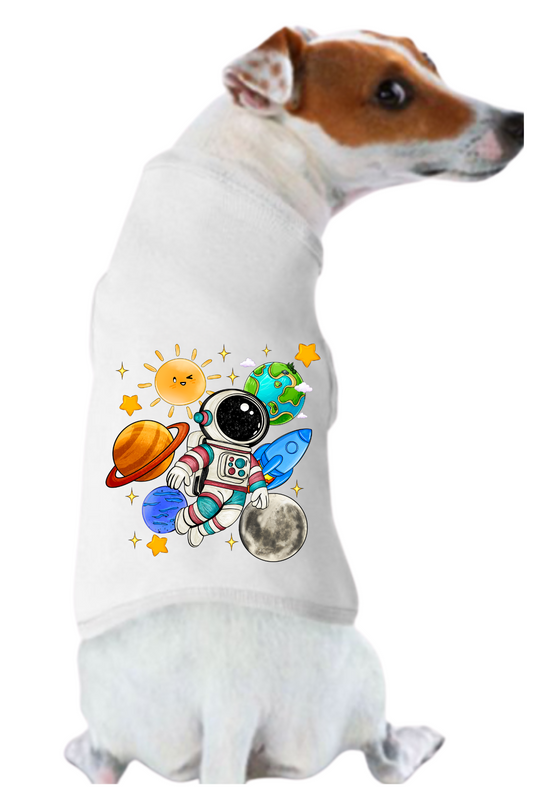 Funny Graphic Dog T- Shirt: Space Dog