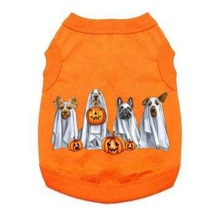 Funny Halloween Tee Shirts- Dog Ghost