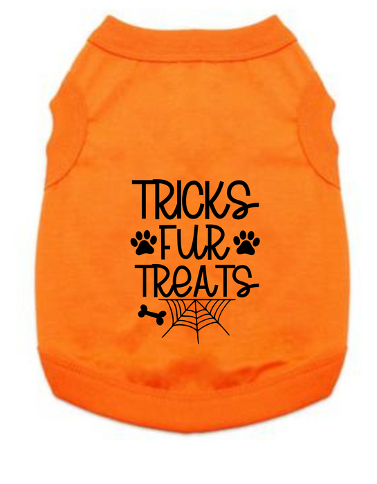 Funny Halloween Tee Shirts- Tricks Fur Treats
