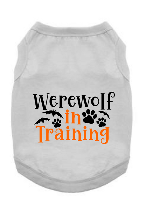 Funny Halloween Tee Shirts- Wherewolf in Training
