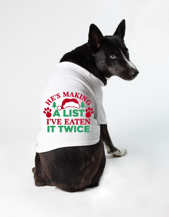 Christmas Funny Dog T-Shirt: Making a List