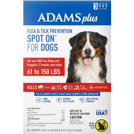 Adams Flea And Tick Prevention Spot On For Dogs 61 -150 lbs X-Large 3 Month Supply