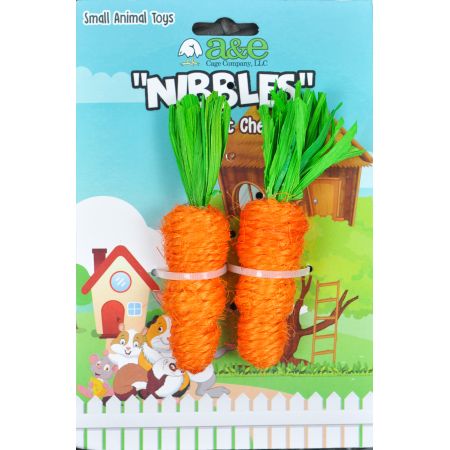 AE Cage Company Nibbles Carrot Loofah Chew Toys with Jute