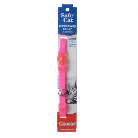 Coastal Pet Safe Cat Nylon Adjustable Breakaway Collar - Neon Pink - PetStoreNMore
