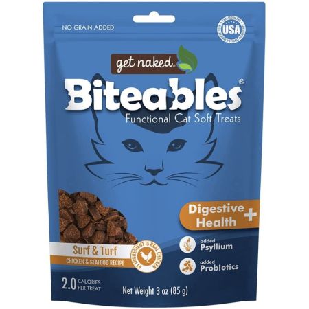 Get Naked Digestive Health Biteables Soft Cat Treats Surf and Turf Flavor