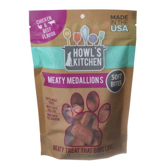 Howl's Kitchen Meaty Medallions Soft Bites - Chicken & Beef Flavor - 12 oz - PetStoreNMore