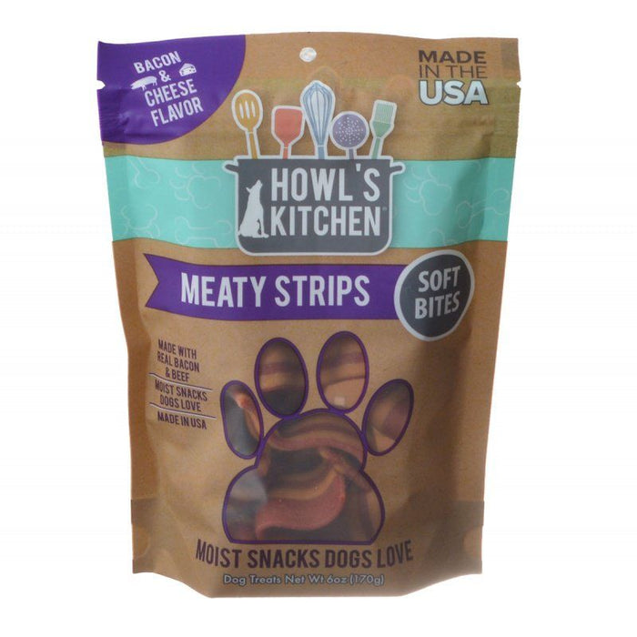 Howl's Kitchen Meaty Strips Soft Bites - Bacon & Cheese Flavor - 6 oz - PetStoreNMore