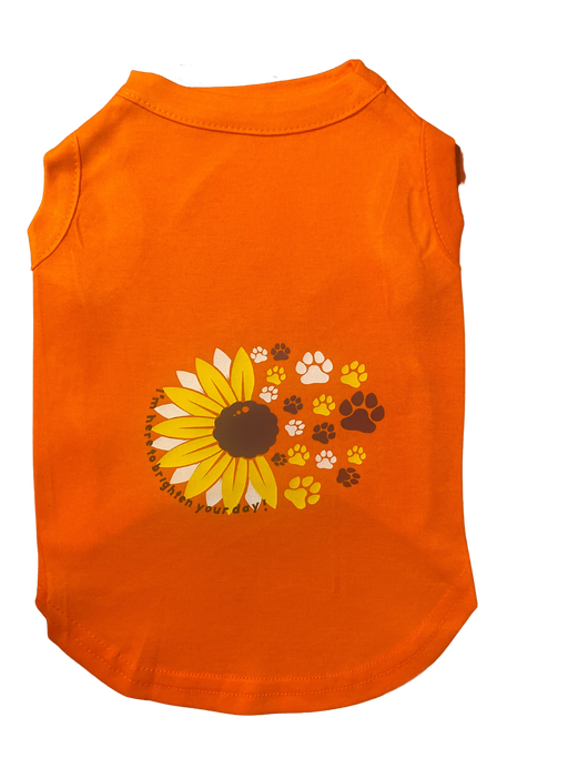 Funny Graphic Dog T-Shirt Sunflower & Paws