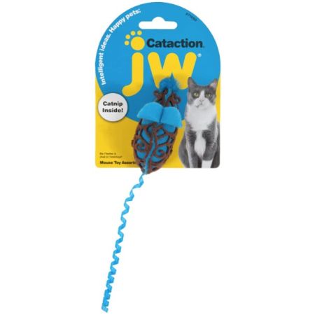 JW Pet Cataction Catnip Mouse Cat Toy With Rope Tail