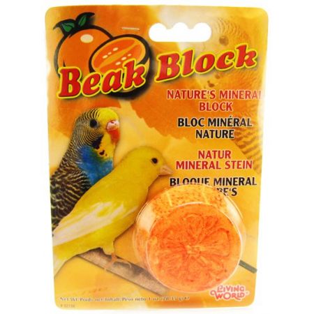 Living World Beak Block - Nature's Minerals - Orange - PetStoreNMore