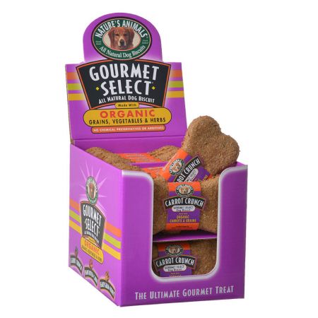 Natures Animals Gourmet Select Organic Dog Bone - Carrot Flavor - 24 Pack - PetStoreNMore