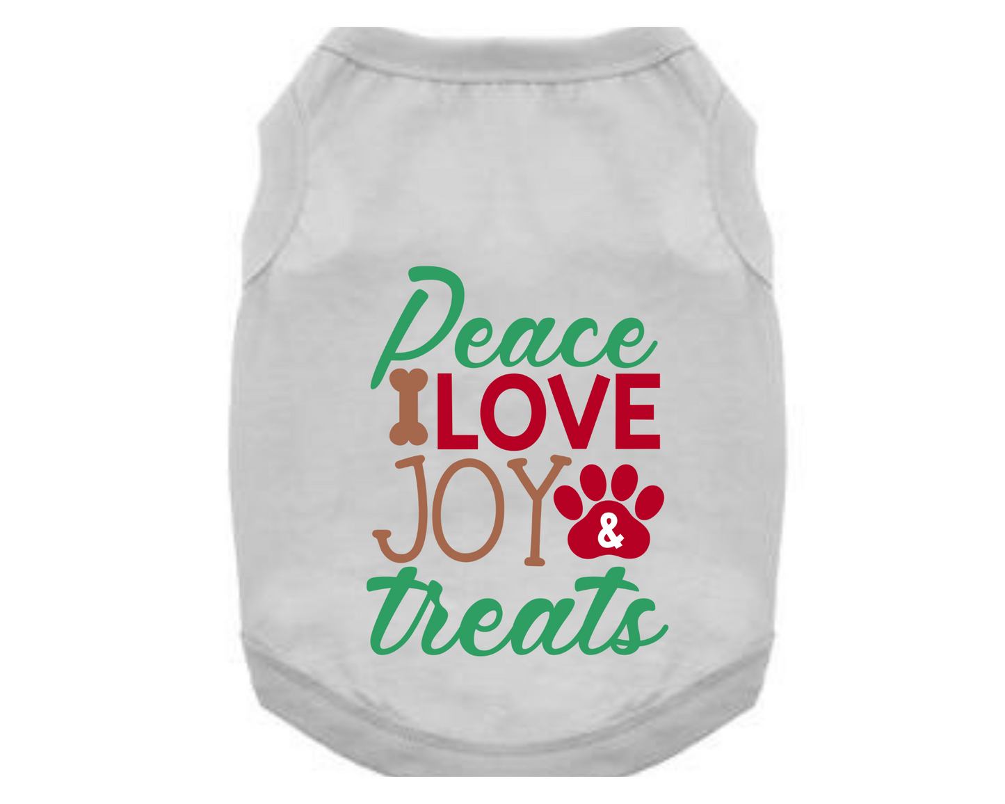 Christmas Funny Dog T-Shirt: Peace Love and Joy