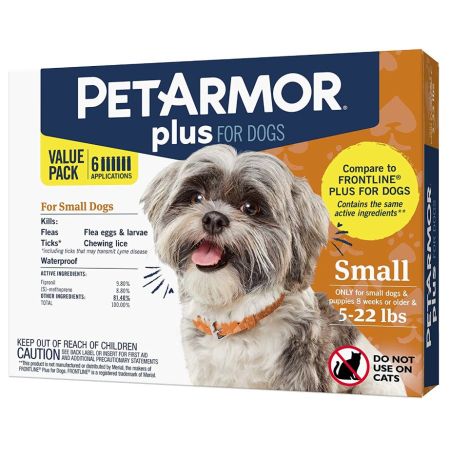PetArmor Plus Flea and Tick Topical Treatment for Small Dogs 4-22 lbs