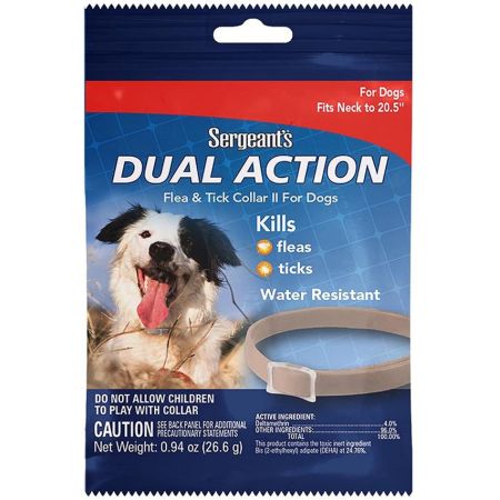 Sergeants Dual Action Flea and Tick Collar II for Dogs Neck Size 20.5 Inch