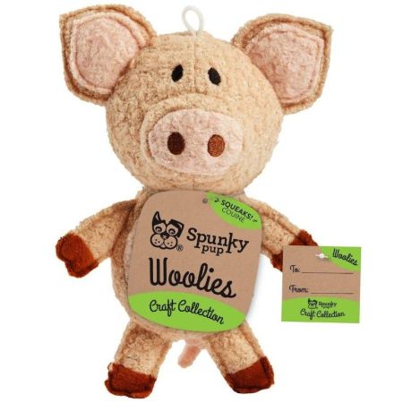 Spunky Pup Woolies Pig Dog Toy
