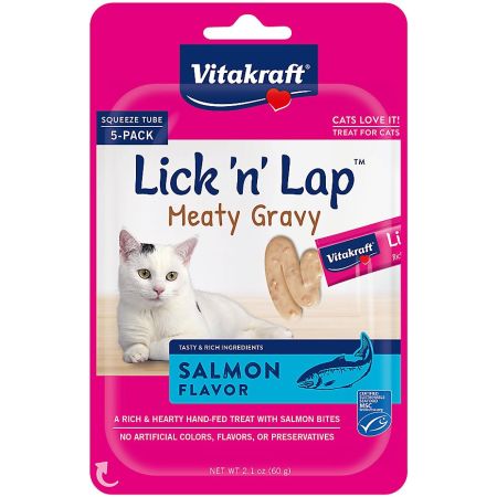 Vitakraft Lick n Lap Meaty Gravy Salmon Flavor Cat Treat