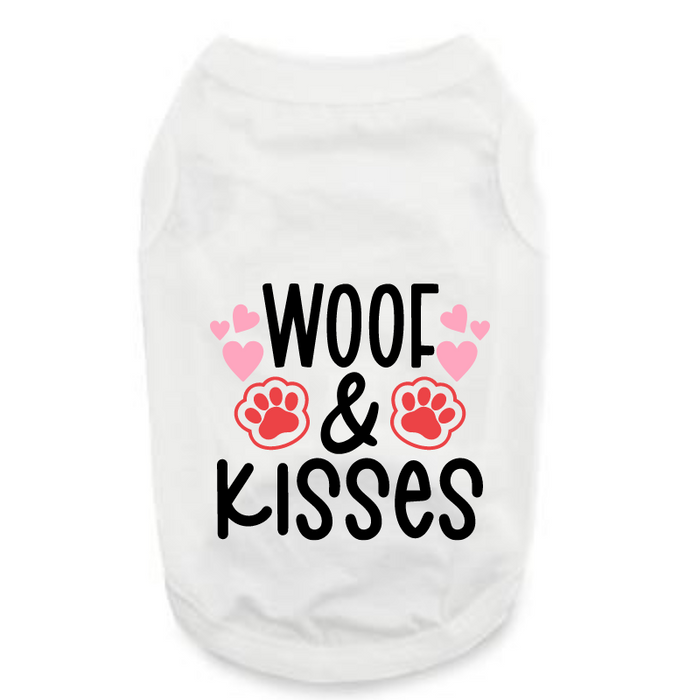 Valentine's  Day Funny Shirt: Woof & Kisses