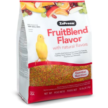 ZuPreem FriutBlend withNatural Fruit Flavors Pellet Bird Food for Very Small Birds (Canary and Finch) 10 lbs