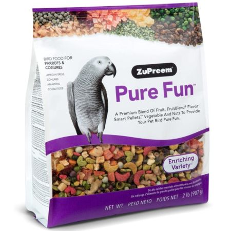 ZuPreem Pure Fun Enriching Variety Mix Bird Food for Parrots and Conures 2lbs